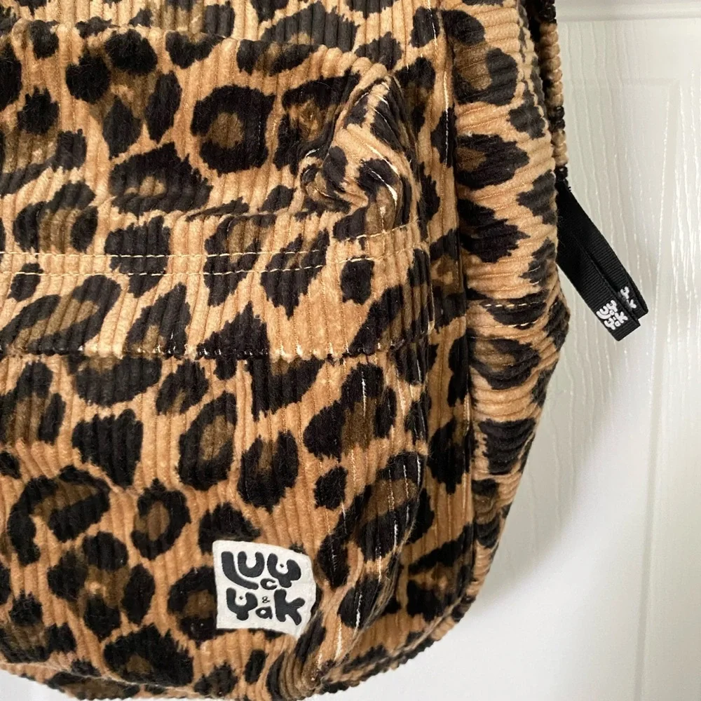 NWT Lucy & Yak Kellie Skater Corduroy Backpack in Leopard Print - Picture 11 of 16
